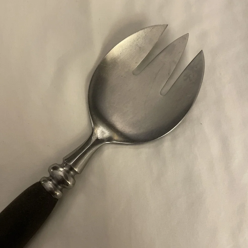 Guildcraft Forged Stainless Serving Fork‎ With Black Handle Japan 11.5